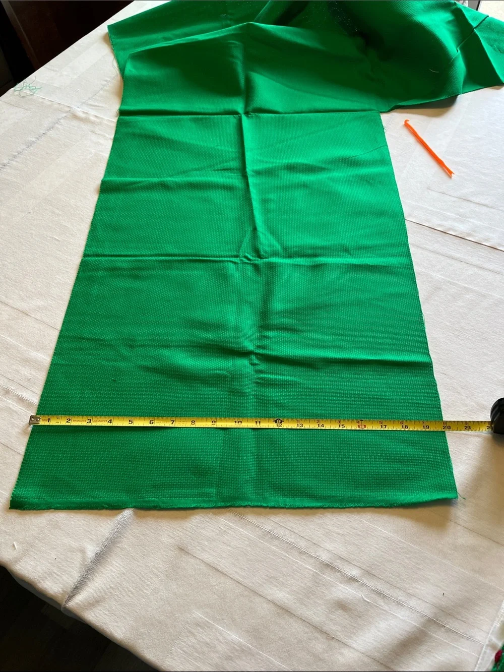 Two Green and White Waffle-Knit Textured Fabrics and 5 Unfinished Cloths